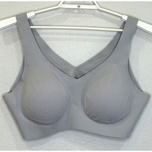 Honey Love Bra Size 3X Gray Soft Form V-Neck Wireless Smoothing LWBR0101